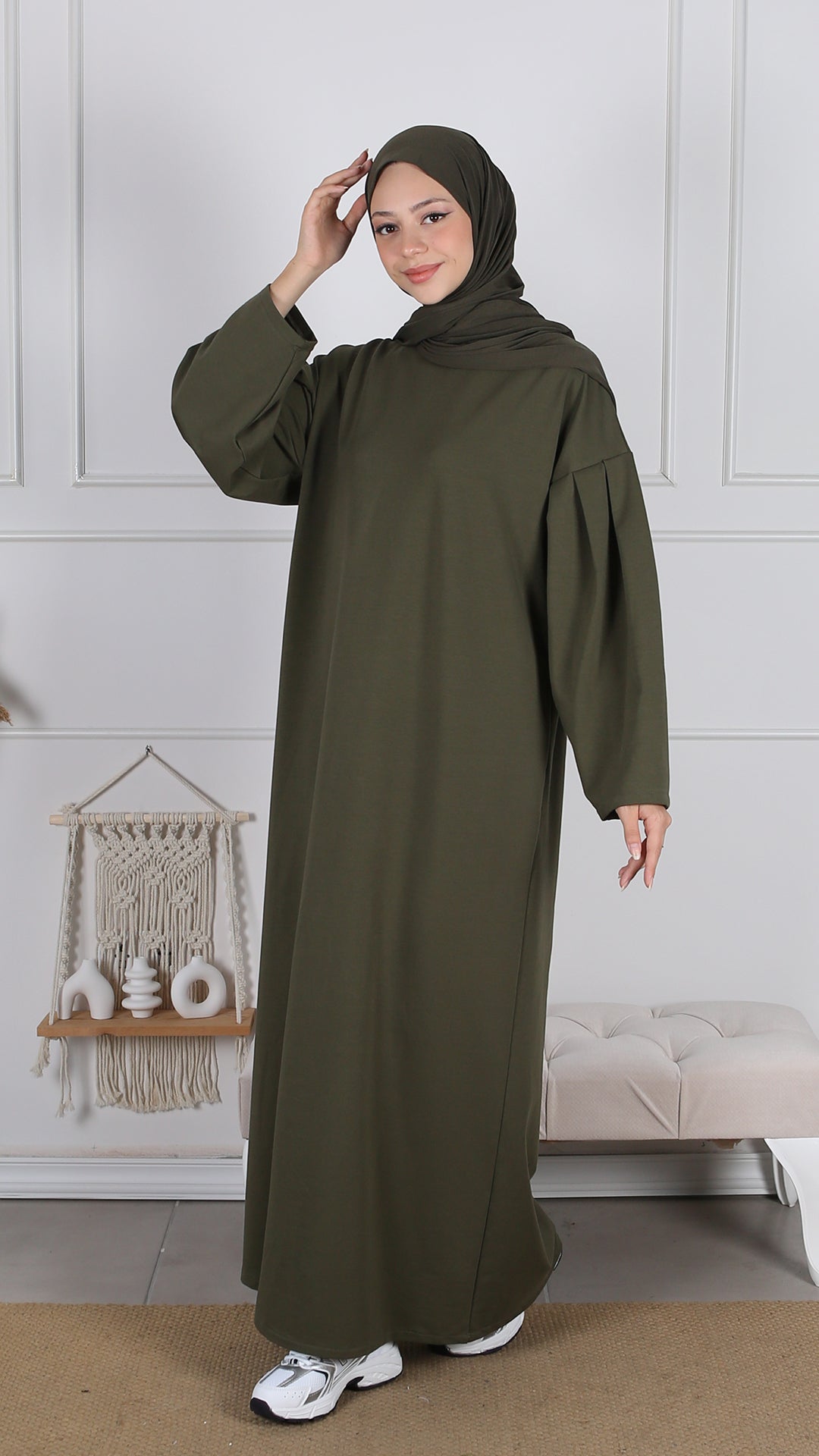 Robe manches texturées