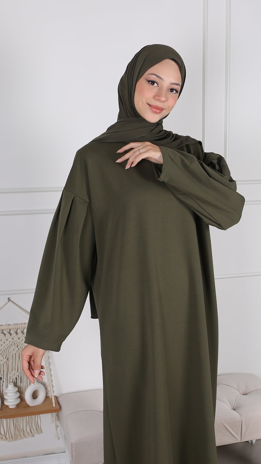 Robe manches texturées